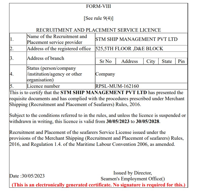 RPSL Certificate